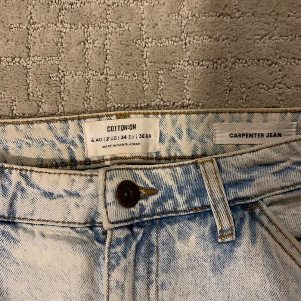 Cotton On Blue Straight Leg Jeans Relaxed Fit - Picture 3 of 3